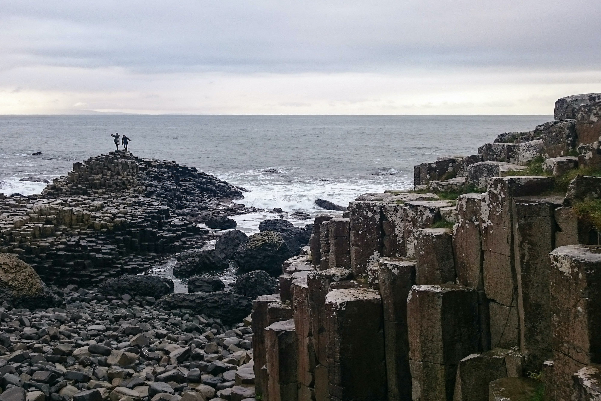 The rocky steps of the Giant's Causeway