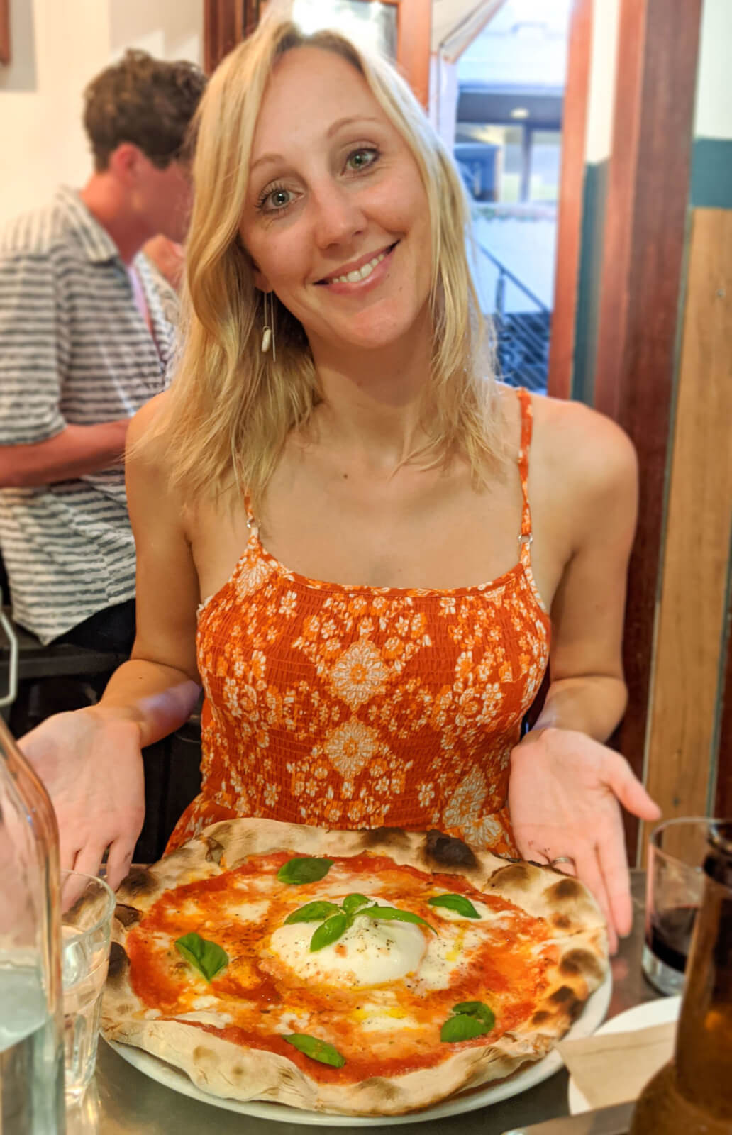 Hayley enjoying a pizza at il Buco
